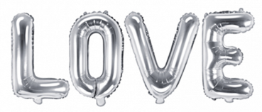 XXL Folienballon - LOVE Buchstaben, silber - 140cm x 35cm